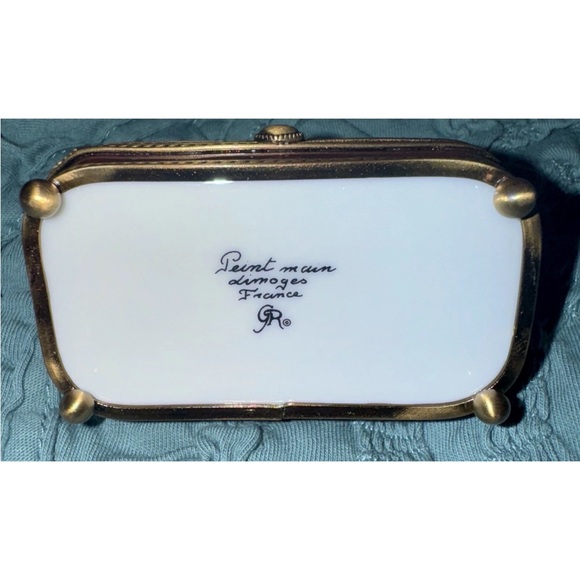 RARE Authentic Peint Main Limoges France Baby in Pink Bed Trinket Box #52/250 - Picture 12 of 13